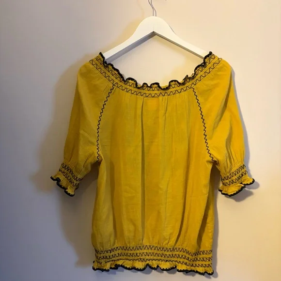 TORY BURCH Mari Peasant/Boho Top, 💯% Cotton - Picture 3 of 12